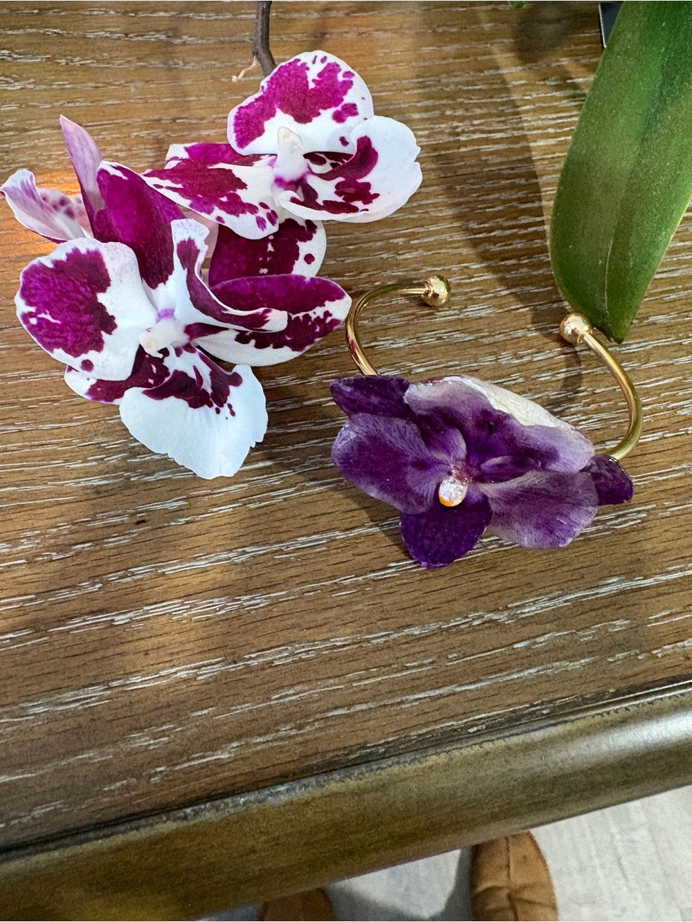 Purple Orchid Flower Bracelet - Women Jewelry - Picture 2 of 4